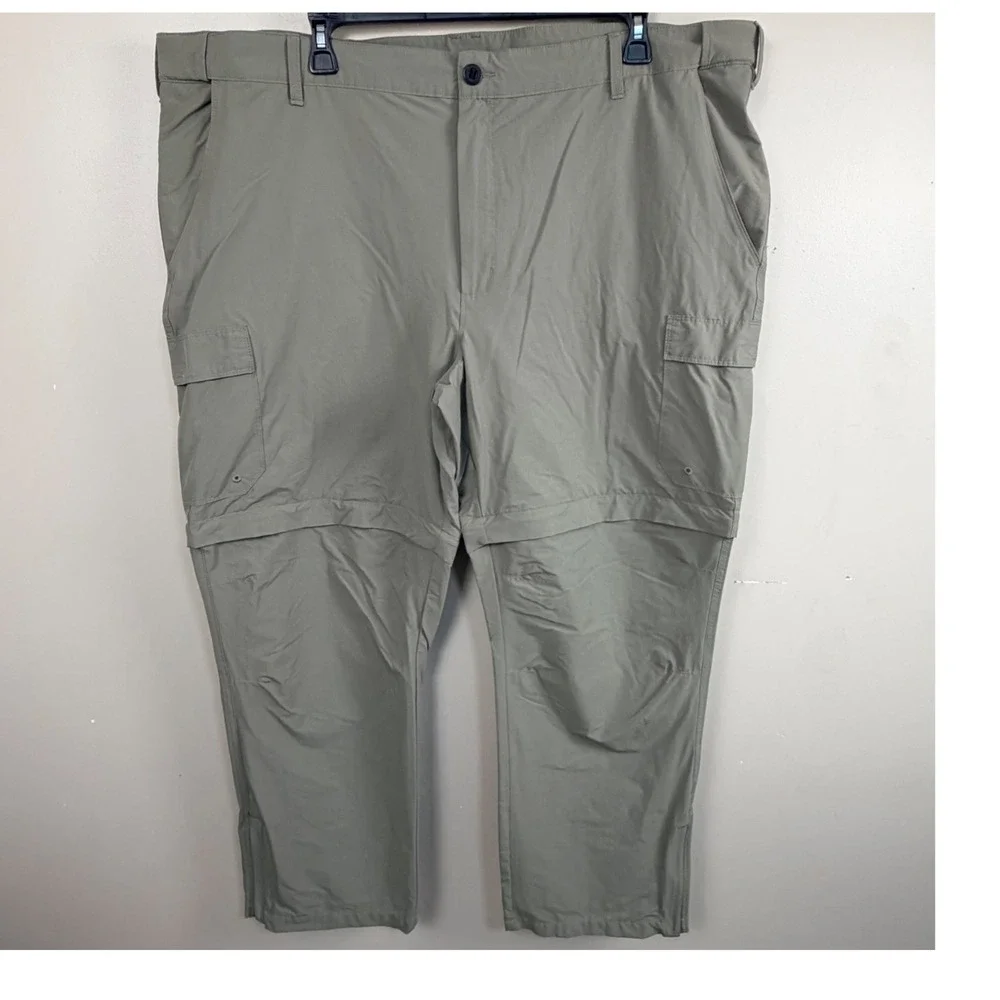 World Wide Sportsman Convertible Cargo Pants Mens 50x32 Green Zip Off Fishing